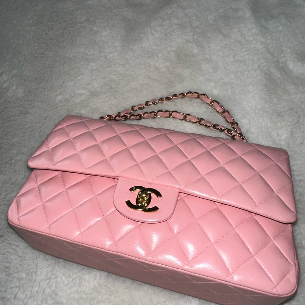 Chanel Pink Lambskin Double Flap